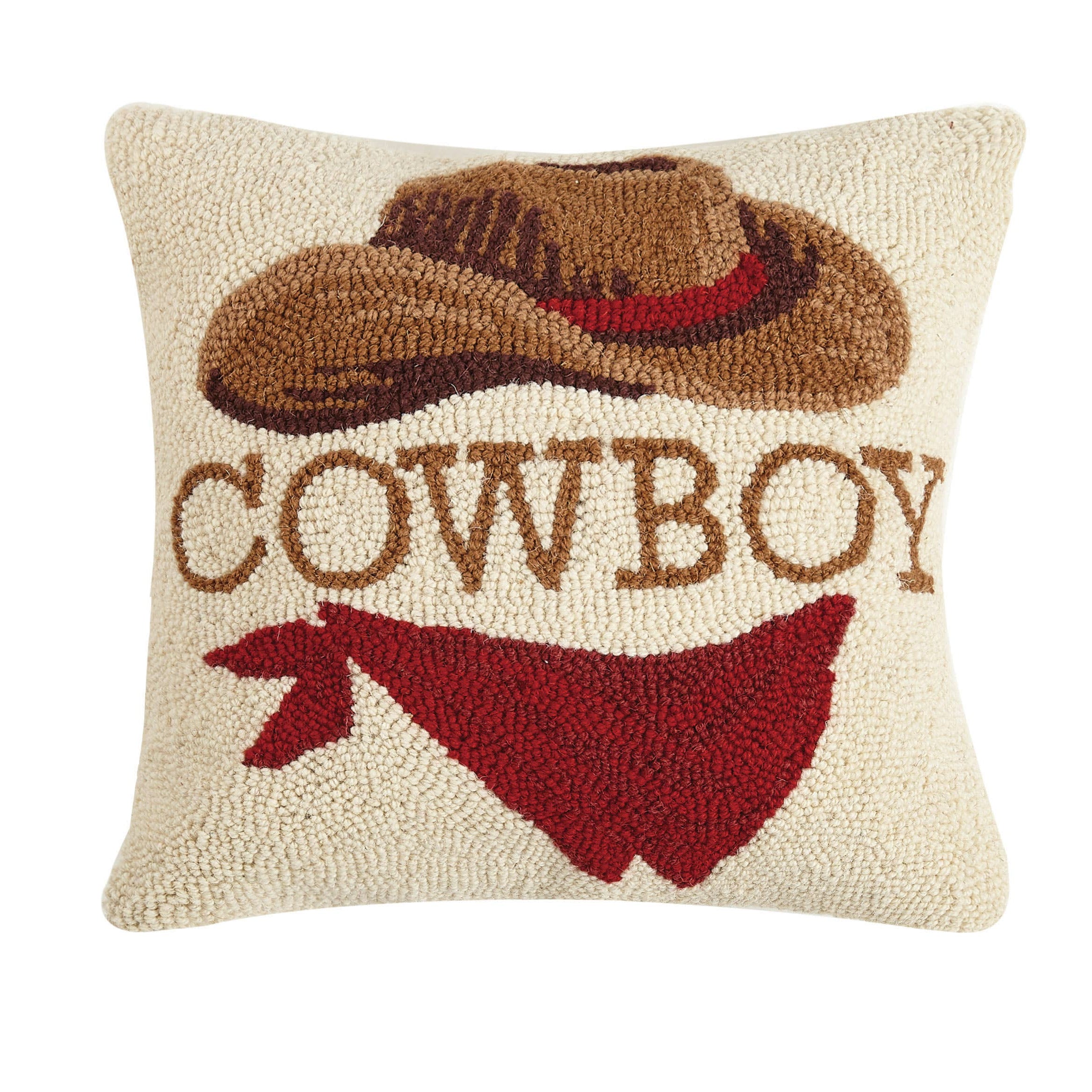 Cowboy hat and scarf pilow