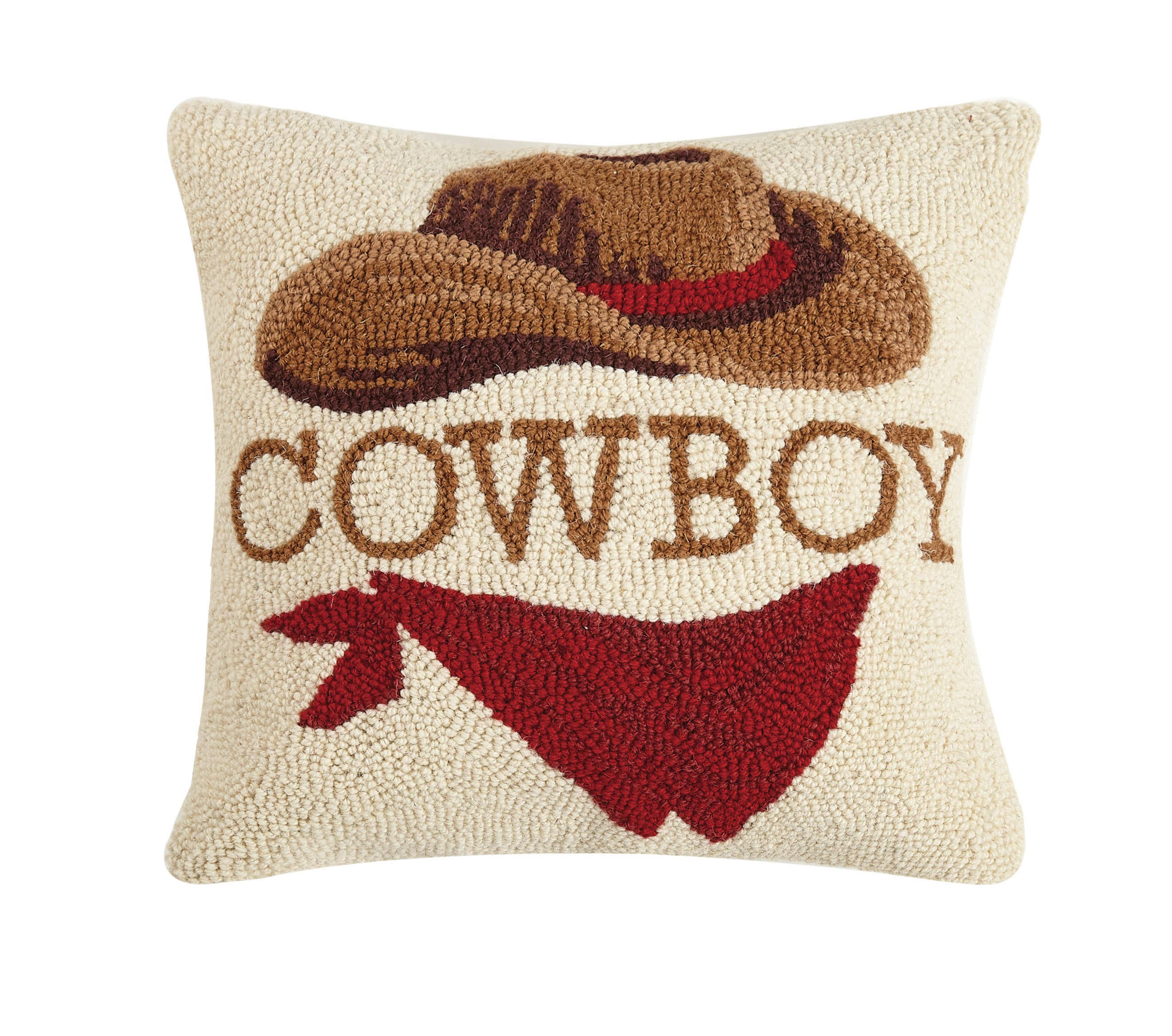 Cowboy hat and scarf pilow