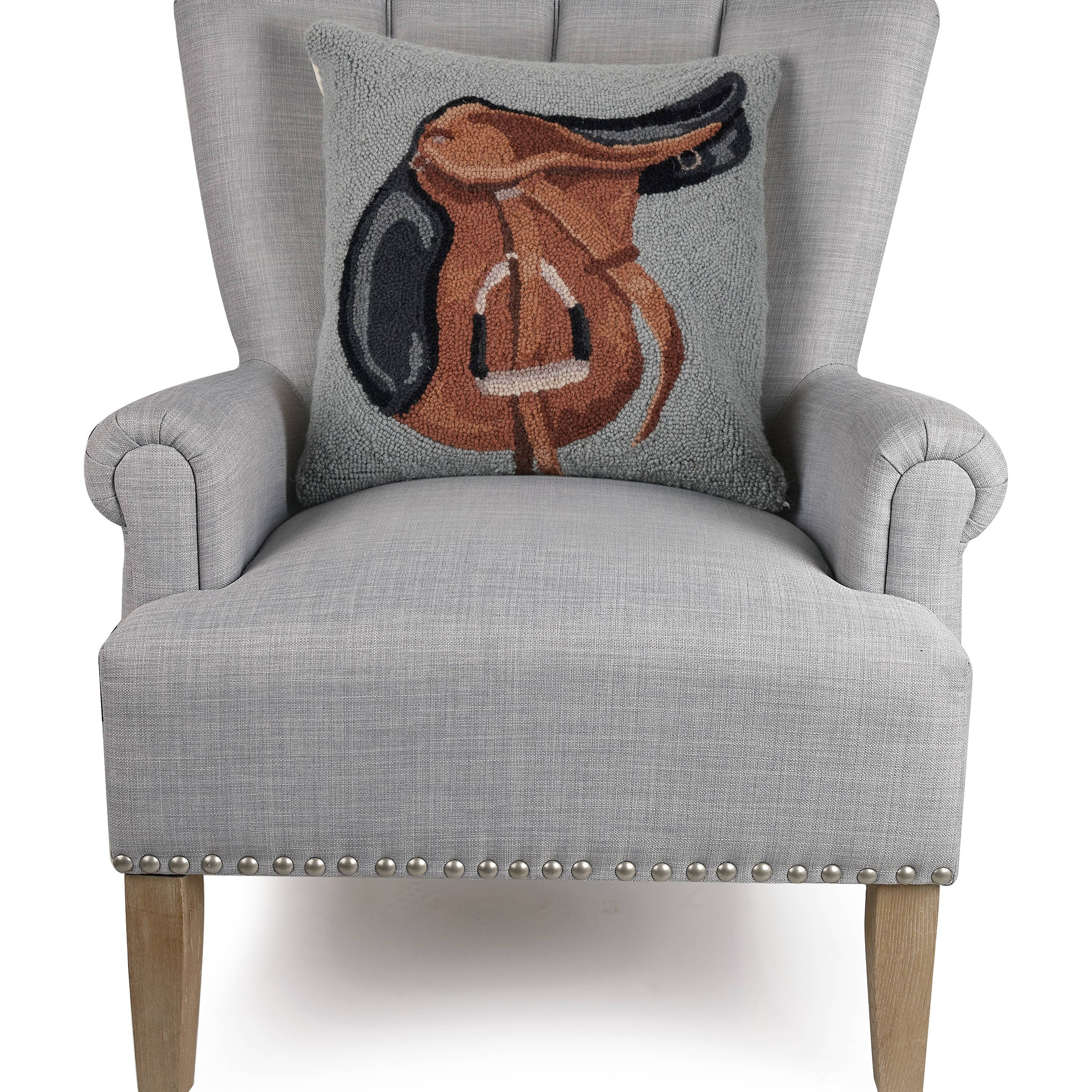 English Saddle pillow needlepoint