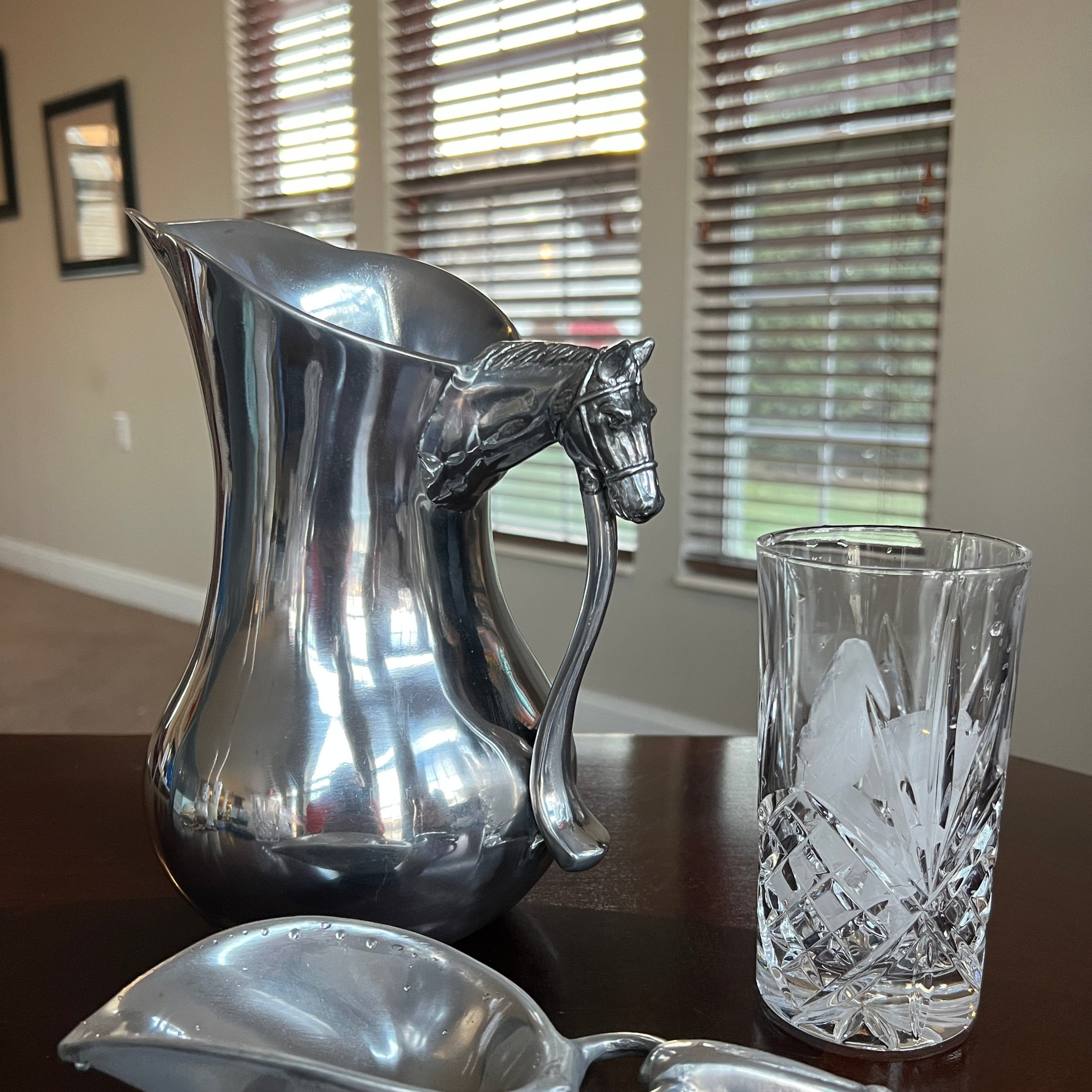 Equestrian pitcher and ice cube scopper