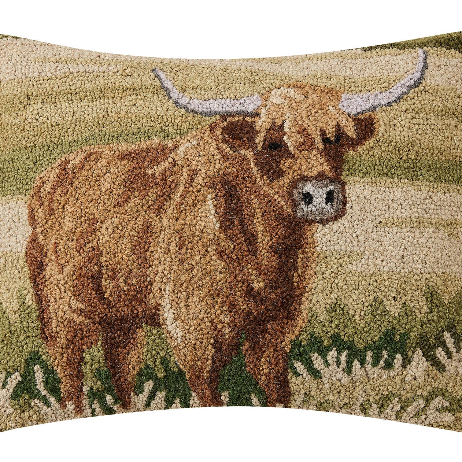 Needlepoint Highland Cow Pillow