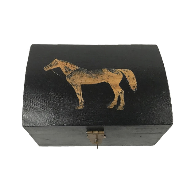 Horse Antiqued Wood Box The Equine Room