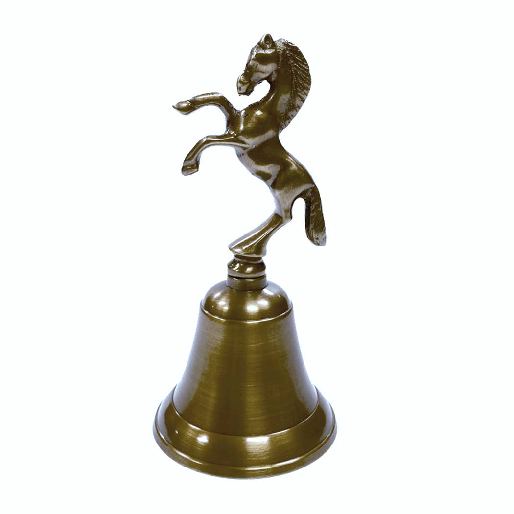 Antiqued Brass Horse Bell that rings