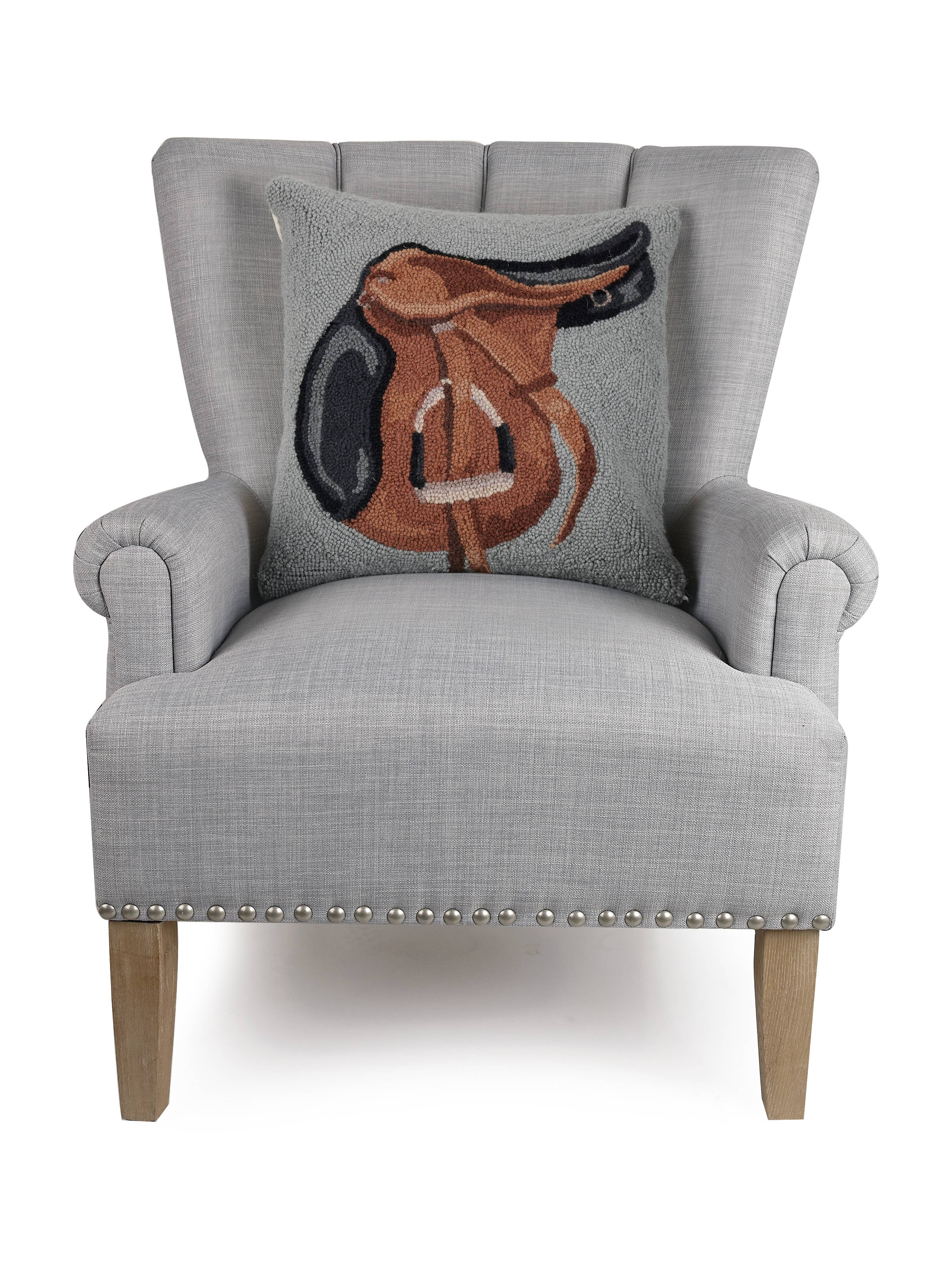 English Saddle pillow needlepoint