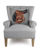English Saddle pillow needlepoint