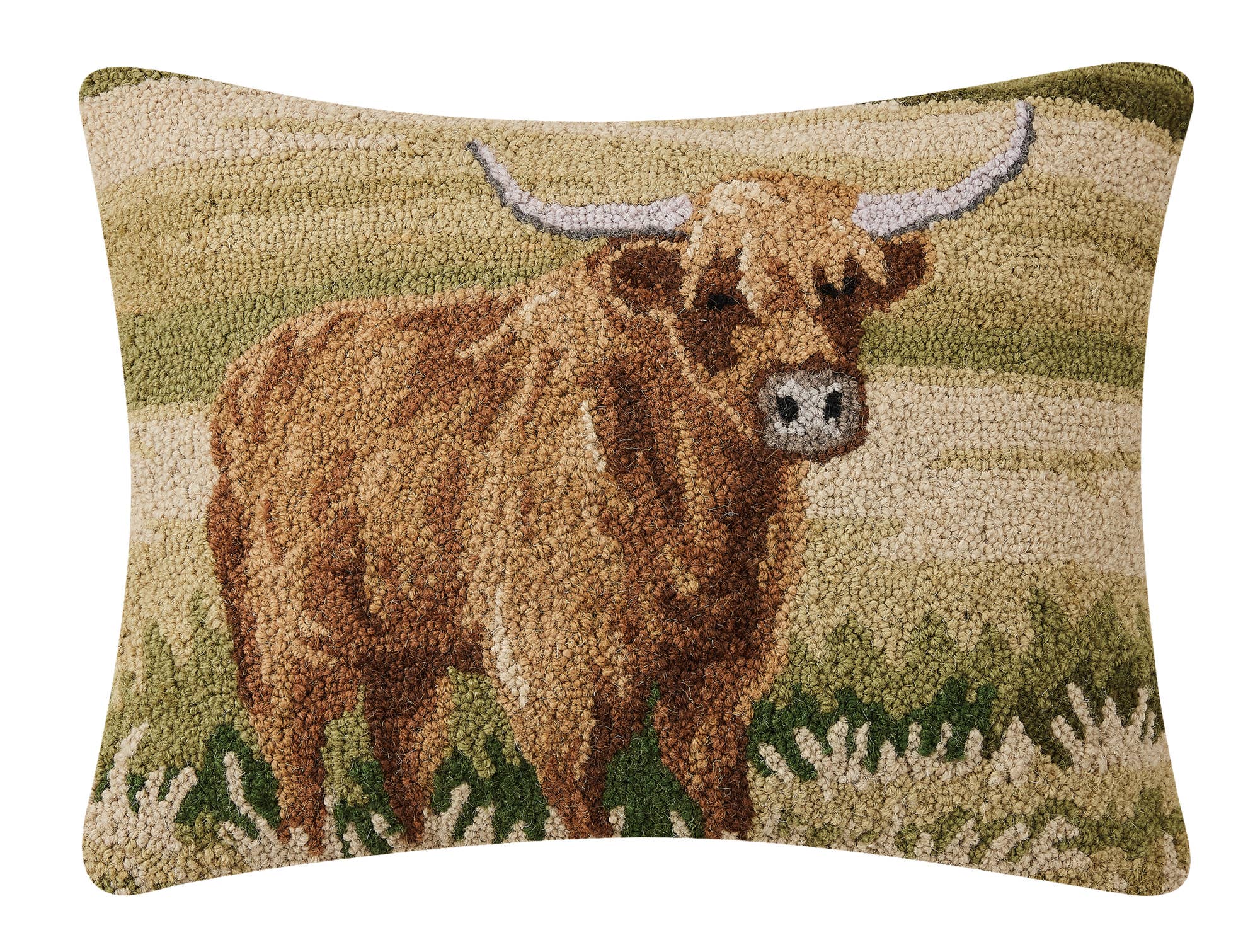 Needlepoint Highland Cow  Pillow 