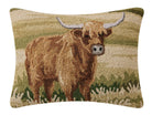 Needlepoint Highland Cow  Pillow 