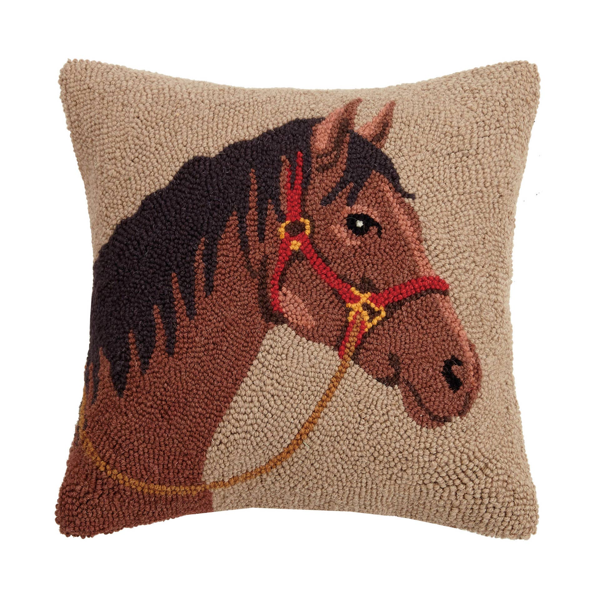 bay horse pillow needlepoint