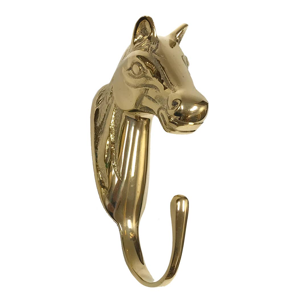 Polished Brass Horse Head Hanger 2