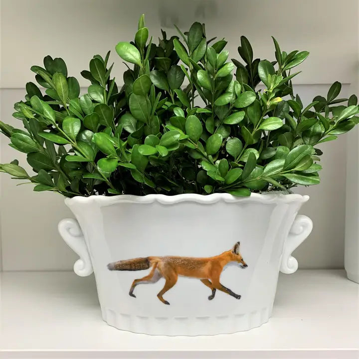 Running Fox oblong planter in White