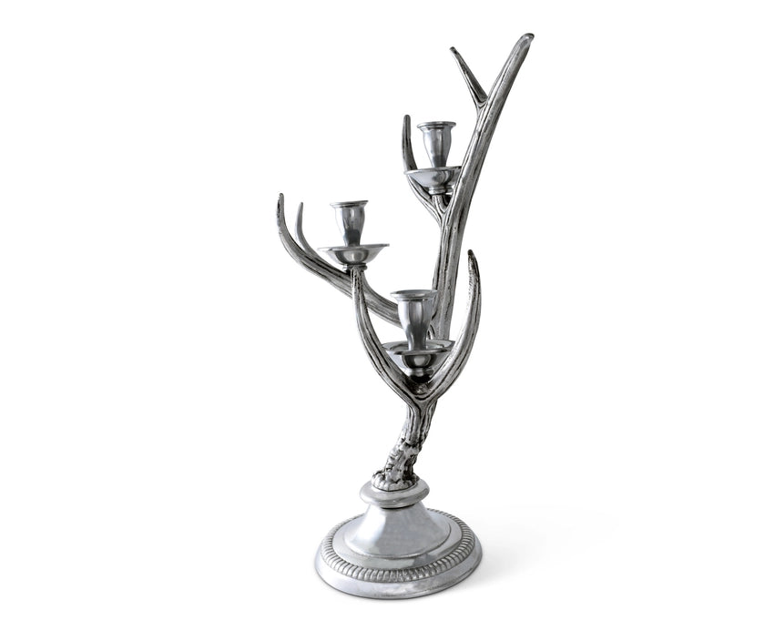 Antler Candle Stick in Silver