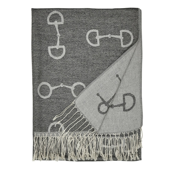 Equestrian inspired shawl with horse bit design