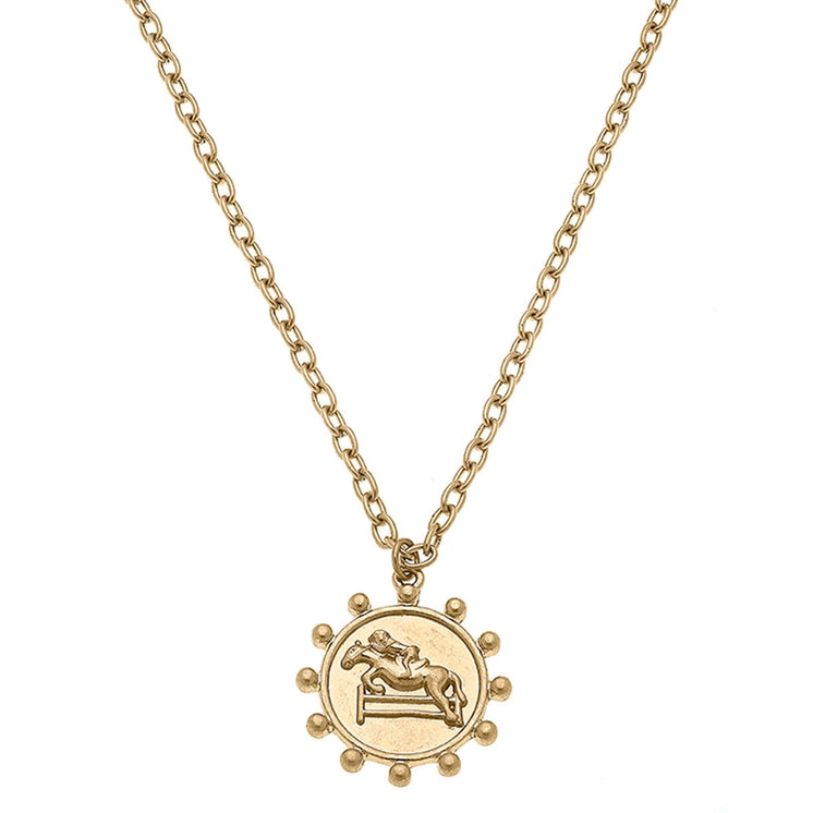 Equestrian gold pendant Nacklace